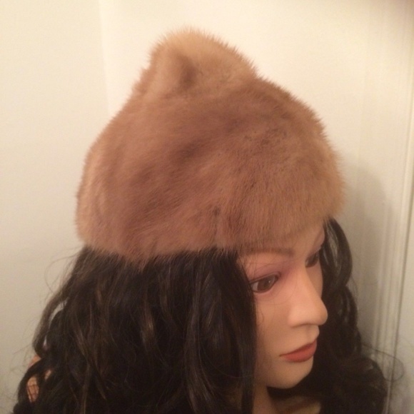 Vintage Mink Hat Hersheys Kiss Pointed Crown Style